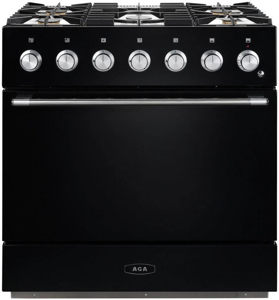 Aga Mercury AGAMC36DFBLK 36" preto brilhante faixa de combustível duplo novo na caixa #140417 MPA - Imagem 1 de 1
