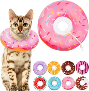 Cat Cone Collar Soft, Cat Recovery Collar for Wound Healing Cute Donut Adjustabl - Picture 1 of 7