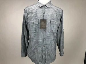 Camisa VESE NUEVA CON ETIQUETAS L Grande Abotonada Manga Larga Gris Geométrica Para Hombre - Imagen 1 de 8