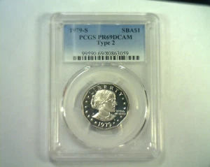 1979-S TYPE 2 SUSAN B. ANTHONY DOLLAR PCGS PR 69 DCAM DEEP CAMEO NICE ORIGINAL - Picture 1 of 2