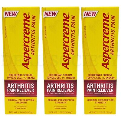 Lot Of 3 - Aspercreme Arthritis Pain Relief Gel Anti-Inflammatory 1.76oz Each • 16.99$