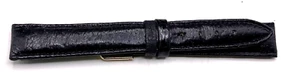 New Genuine Black PIGSKIN Watch Band w/Yellow Buckle - Picture 1 of 3