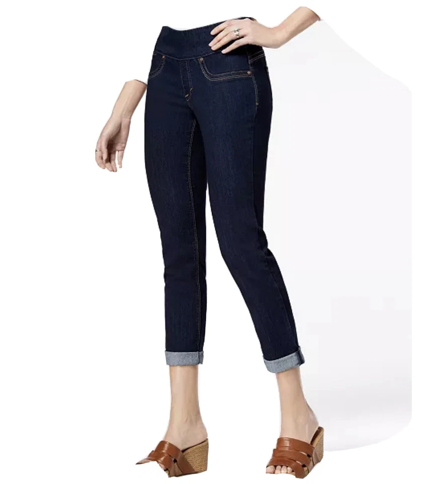 Style & Co Plus Size Mid Rise BOYFRIEND Jeans Womens 18w Blue Denim Stretch