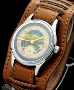 Hand-Painted Dial Vintage watch Kama collectible men's RARE wristwatch - Picture 1 of 6
