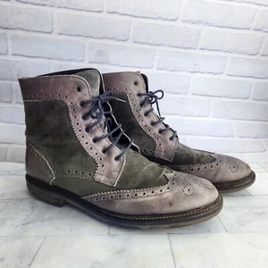 Mens Ankle High Boots UK 9.5 EU 44 Salvatore Monello Made In Italy Lace Ups - Picture 1 of 9