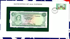 Billetes de Todas las Naciones Bahamas $1 1974 UNC P-35a Prefijo K/1 Cumpleaños 319603 - Imagen 1 de 3