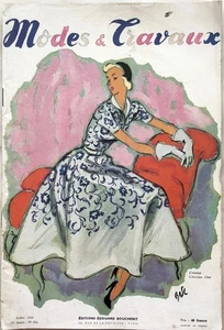 Modes et Travaux Nr. 583 Juli 1949 Zeitschrift Nähen Stricken Mode Kreation DIOR - Bild 1 von 5