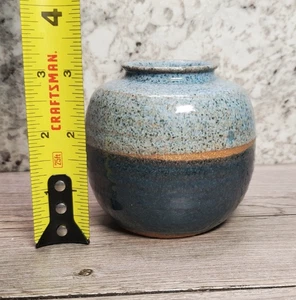 Studio Art Pottery Vase Bottle Wheel Thrown Speckled Layered Glaze Signed - Picture 1 of 5