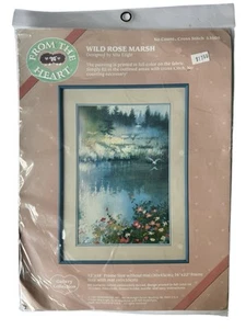 Kit de punto de cruz Dimensions From The Heart Wild Rose Marsh 53508 Lake Scene - Imagen 1 de 6