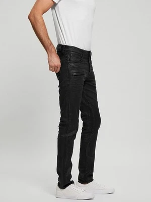 Pantalones de mezclilla negros ajustados Guess Finnley Moto para hombre talla 33 Foto 1 de 4