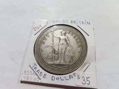 D69 Great Britain-Hong Kong-Straits Settlements 1909 Silver Trade Dollar - Image 1 of 2