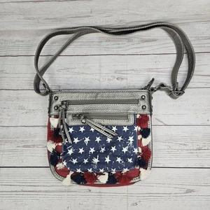 Claire's Patriotic American Flag Red White Blue Purse Adjustable Crossbody Bag  - Picture 1 of 4