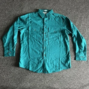 VTG 90s Men’s Northwest Territory Acrylic Outdoor Shirt Size L Teal - Picture 1 of 12