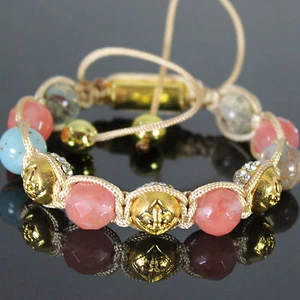 Pulsera Shamballa de circón rosa para mujer, ajustable - Imagen 1 de 1