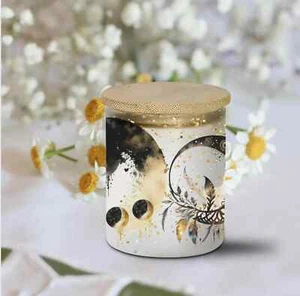 Celestial Frosted Candle Jar, Tealight With Timer Included - Picture 1 of 7