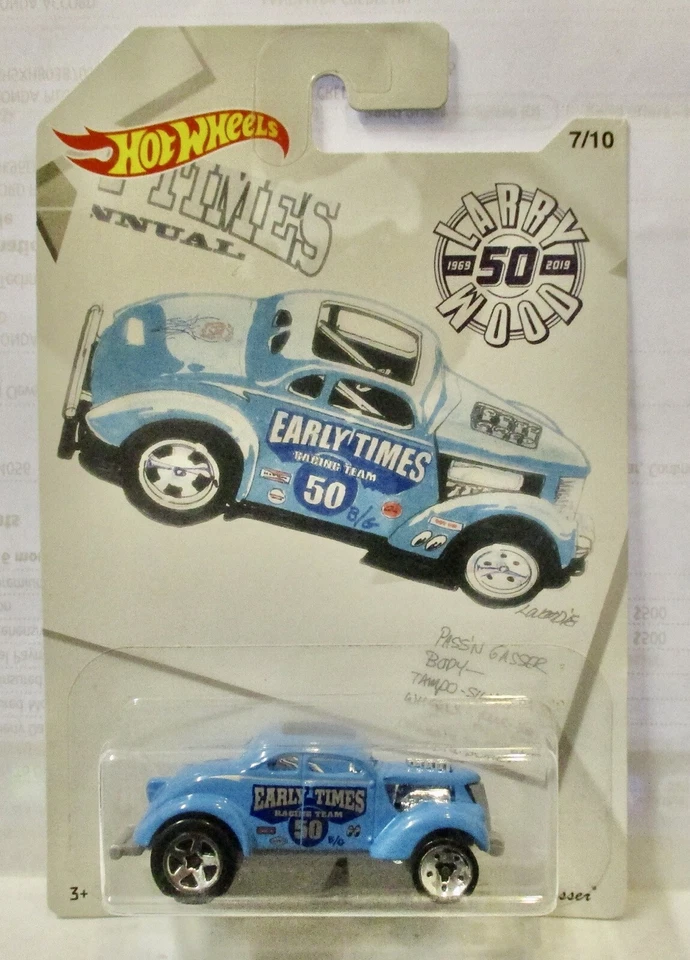 风火轮 LARRY WOOD 50TH PASS'N GASSER 蓝色早期 7/10 A2 — 第 1/1 张图片