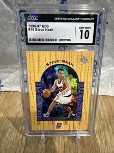 STEVE NASH 1996 UD3 #15 HARDWOOD PROSPECTS SUNS ROOKIE RC Cgc 10 Gem MT - Picture 1 of 3