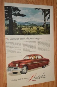 1951 LINCOLN MOUNT WASHINGTON CRAWFORD ORIGINAL VINTAGE ADVERTISEMENT AD-51 - Picture 1 of 1