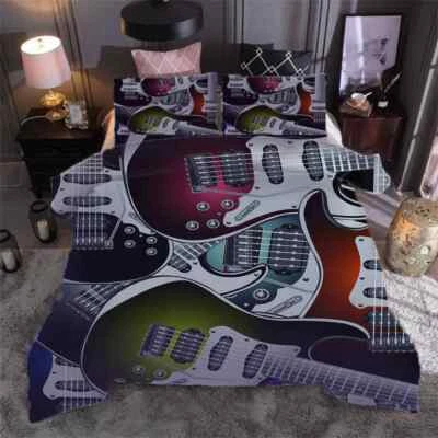SWEET HOME Compose guitar 3D Print Duvet Quilt Doona Covers Pillow Case Bedding Sets