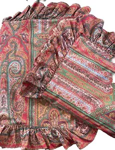 Vintage 2er Set Vintage Ralph Lauren Kissen Shams Rüsche Std Cardiff Paisley Medaillon - Bild 1 von 11