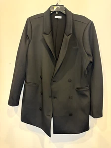 Good American Scuba Blazer Mini Dress Black Size 5 NWOT $169 - Picture 1 of 3