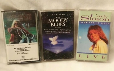 Lot of 3 Cassettes Best Of Moody Blues Janis Joplin Carly Simon Greatest Hits EC - Image 1 of 4