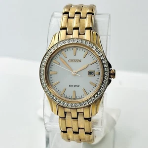Citizen Silhouette Women's Eco-Drive Crystal Steel Rose Gold Watch EW1903-52A - Picture 1 of 9