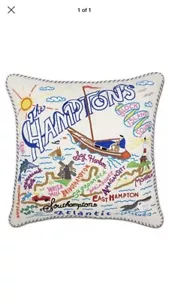 Cat Studio HAMPTONS Kissen Neu mit Etikett bestickt New York Sag Harbor New York Beach - Bild 1 von 3