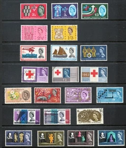 GB 1962 - 1967 SG631p - 722p conjunto completo de sellos con bandas de fósforo fino usado - Imagen 1 de 3