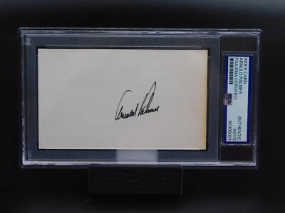 Arnold Palmer Signed Autographed 3x5 Index Card PGA Golf Legend Masters PSA Slab - Image 1 of 2