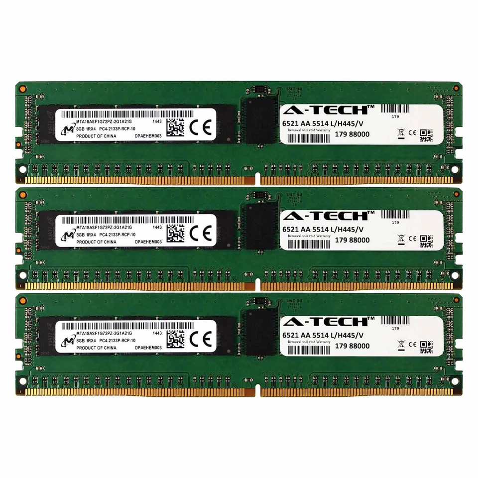 PC4-17000 Micron 24GB Kit 3x 8GB HP ProLiant WS460c BL460c WS460c Memory RAM - Image 1 of 1