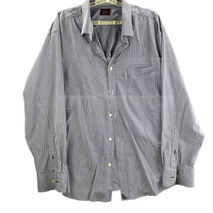 Untuckit Hemd Blau Herren 3XL Gingham Karo Langarm Knopfleiste Freizeit Preppy - Bild 1 von 11