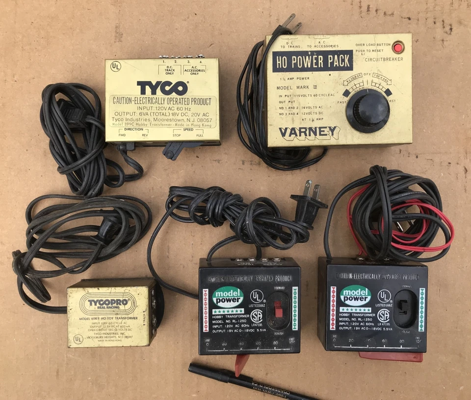 Lot of (5) Train Transformers, TycoPro 608R, Tyco 899T,Varney Mark III, Untested - Image 1 of 4