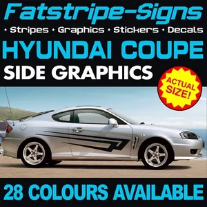 para adaptarse CALCOMANÍAS GRÁFICAS HYUNDAI COUPÉ PEGATINAS A RAYAS COCHE VINILO J2 RD GK - Imagen 1 de 2