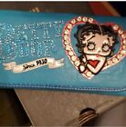 Betty Boop Heart Wallet in [Turquoise Blue Color] W/ Rhinestones