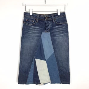 Falda vaquera vintage años 90 Joe’s Jeans retazos talla 26 Y2K boho hippie - Imagen 1 de 12
