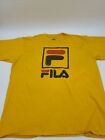 Fila T-shirt Mens 2XL Yellow Big Logo Print..#6378