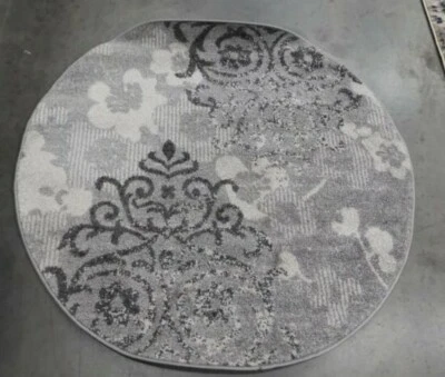 SILVER 4' X 4' Round Broken Threads Rug, Reduced Price 1172617527 ADR114B-4R - Image 1 of 4