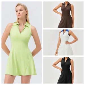 Women Tennis Dress Fitness Athletic Quick Dry Breathable Sports Dress YL5075 - Picture 1 of 19
