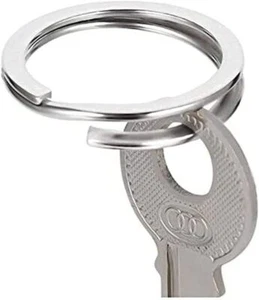 Polished Wire Stainless Steel Split Rings Car Fob House Flat Door Key Link Loops - Picture 1 of 12
