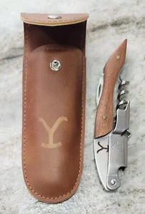 Yellowstone TV Memorabilia! Y-Logo Wine Opener Corkscrew + Leather Case NEW! - Picture 1 of 4