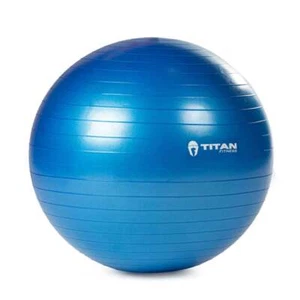 Ballon de stabilité d'exercice bleu Titan Fitness 55 cm, diamètre 21,65" - Photo 1/6