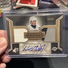 2005-06 UD SPX WINNING MATERIALS WAYNE GRETZKY  GAME USED JERSEY AUTO #ed/50