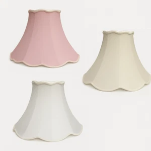 Traditional Single Scallop Faux Silk Fabric Table Lamp & Floor Lamp Shade - Picture 1 of 9