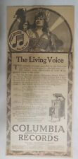Columbia Records Ad : « The Living Voice Opera » de 1917 Taille : 7 x 15 pouces