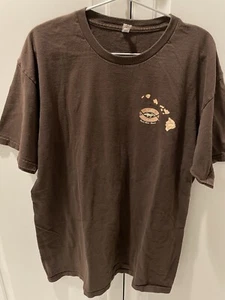 Kona Brewing Company Hawaii Liquid Aloha Island Logo Shirt Brown Men’s Sz Large - Picture 1 of 6