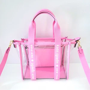Kate Spade KL064 Kip See Through PVC Small Tote Stadium Bag Handbag Surf Pink - Picture 1 of 7