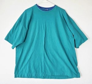 Camiseta De Colección Fruit Of The Loom Puntada Única Doble Cuello Verde Azulado/Azul Talla 3XL EE. UU. - Imagen 1 de 7