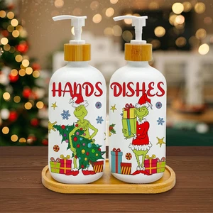 Grinch Christmas Soap Dispenser with Pump, Refillable - Picture 1 of 7
