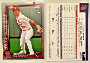 2025 Topps Chrome Base Card # 87 Thomas Saggese, St. Louis Cardinals RC - Picture 1 of 1